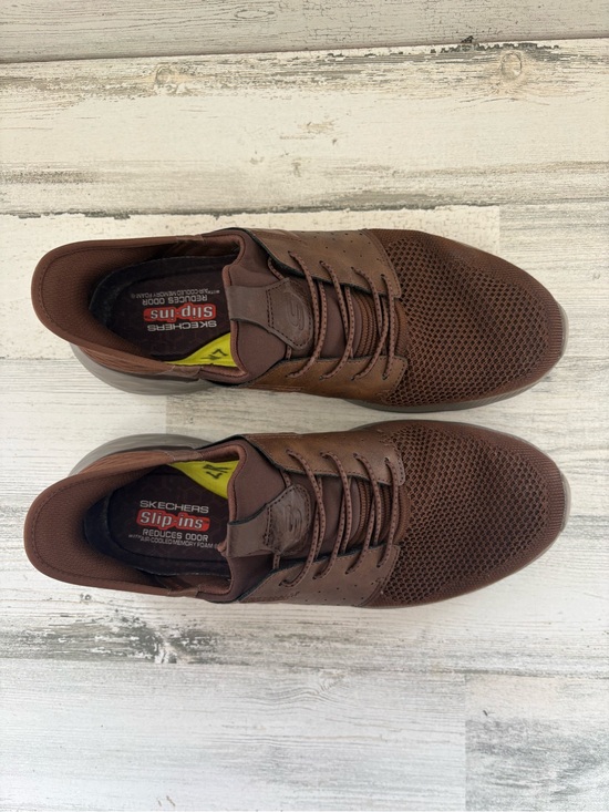 Skechers Men’s Size 10 Garner-Newick Slip-Ins Shoes In Brown Stretch Laces main image 8